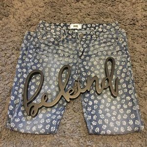 PAIGE White Floral Jeans 28